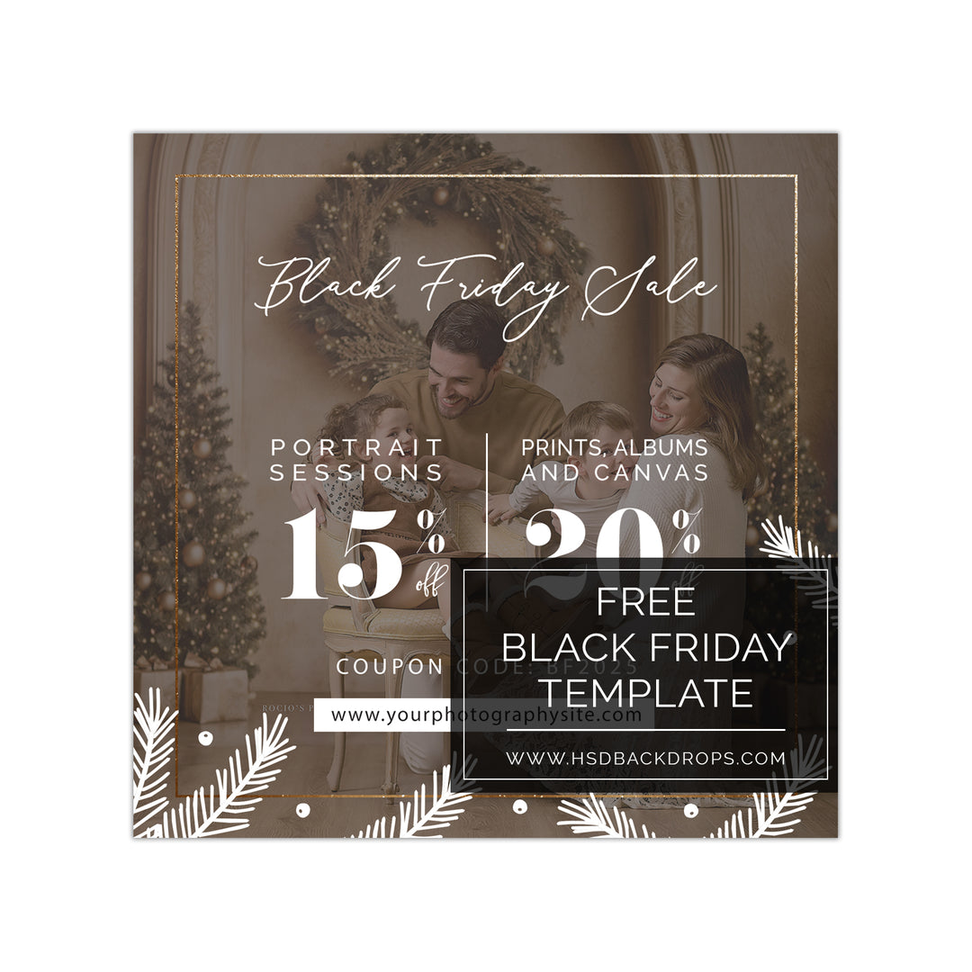 Free Black Friday Photography Marketing Template - HSD Photography Backdrops