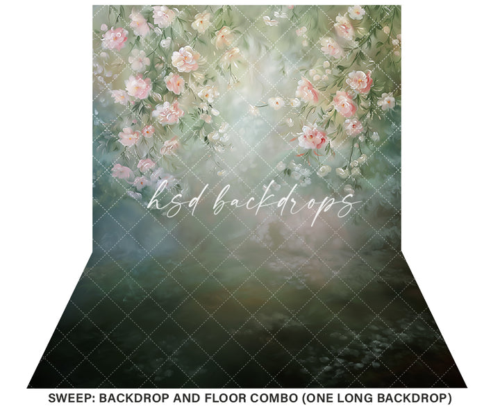 Faye Fine Art Floral Backdrop (sweep options) - HSD Photography Backdrops
