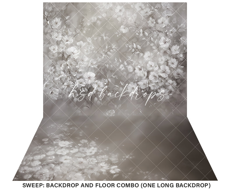 Nieve Fine Art Floral Backdrop (sweep options) - HSD Photography Backdrops