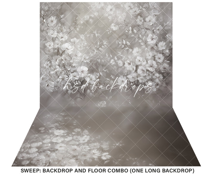 Nieve Fine Art Floral Backdrop (sweep options) - HSD Photography Backdrops