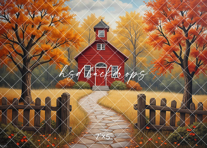Autumn Schoolhouse Lane (sweep options)