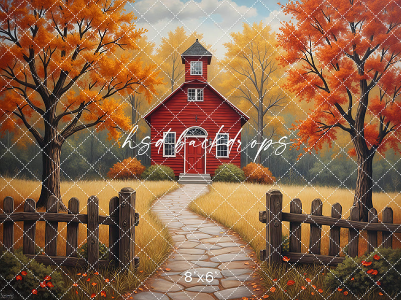 Autumn Schoolhouse Lane (sweep options)