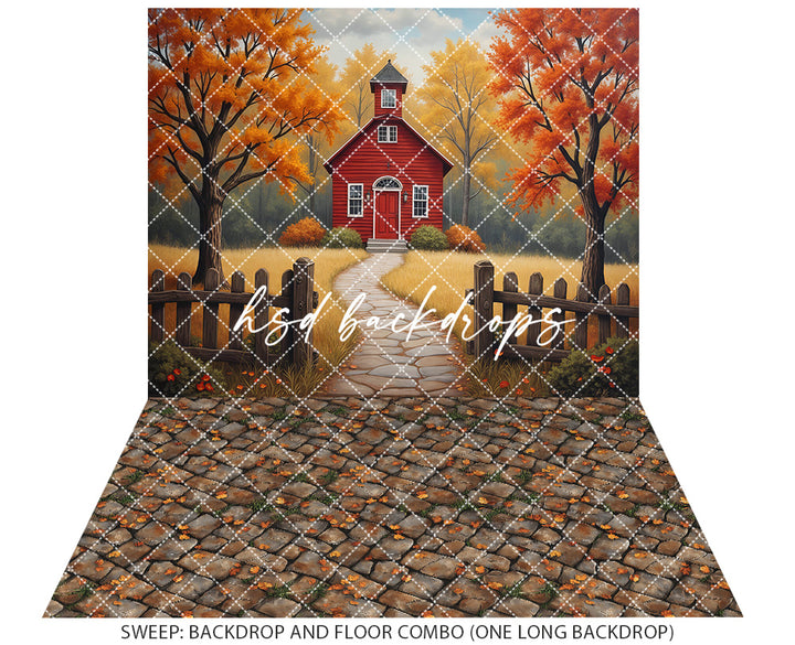 Autumn Schoolhouse Lane (sweep options)
