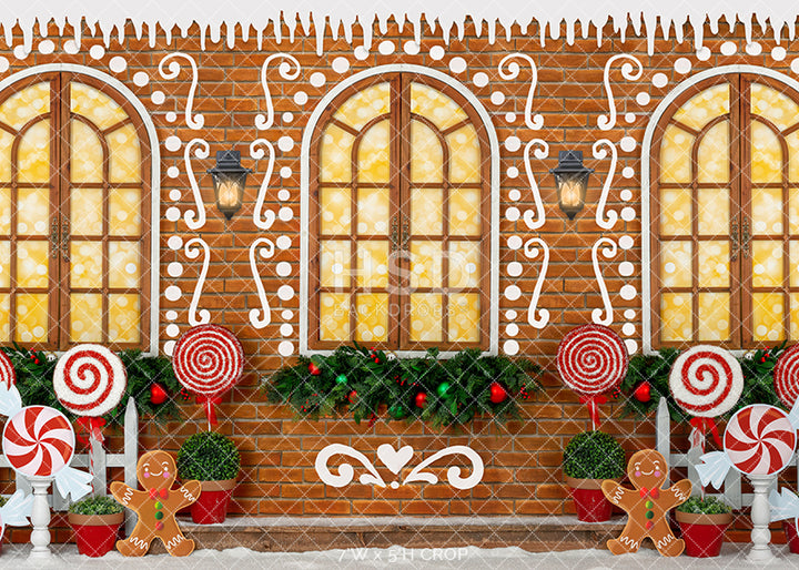Gingerbread House Wall - HSD Photography Backdrops