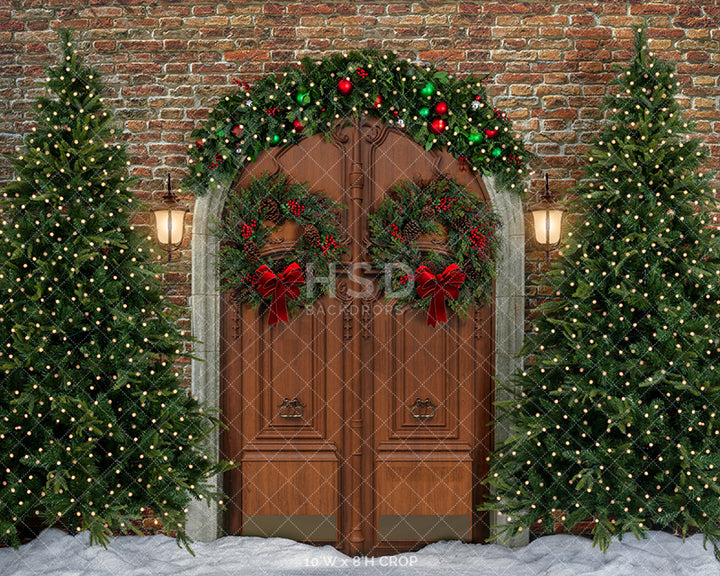 Christmas Cathedral Doors - HSD Photography Backdrops
