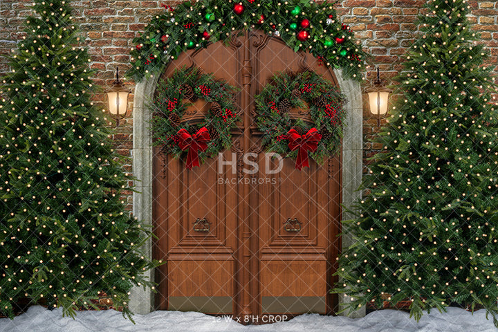 Christmas Cathedral Doors - HSD Photography Backdrops