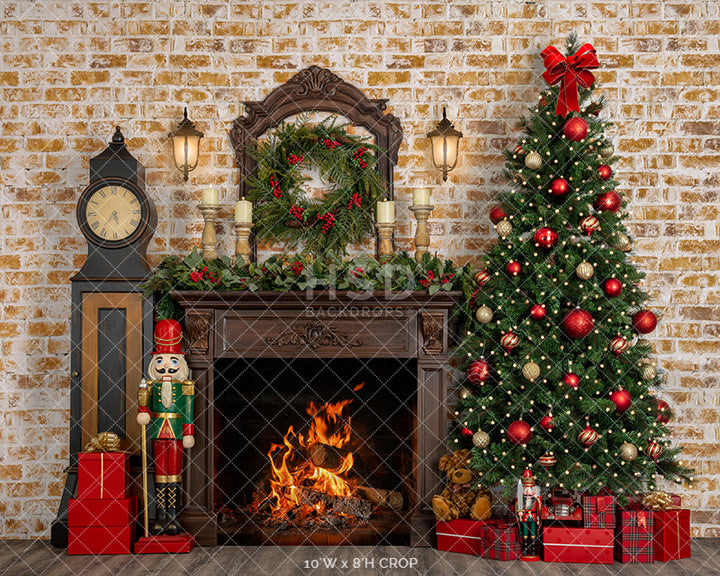 Festive Fireplace - HSD Photography Backdrops