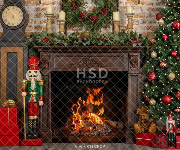 Festive Fireplace - HSD Photography Backdrops