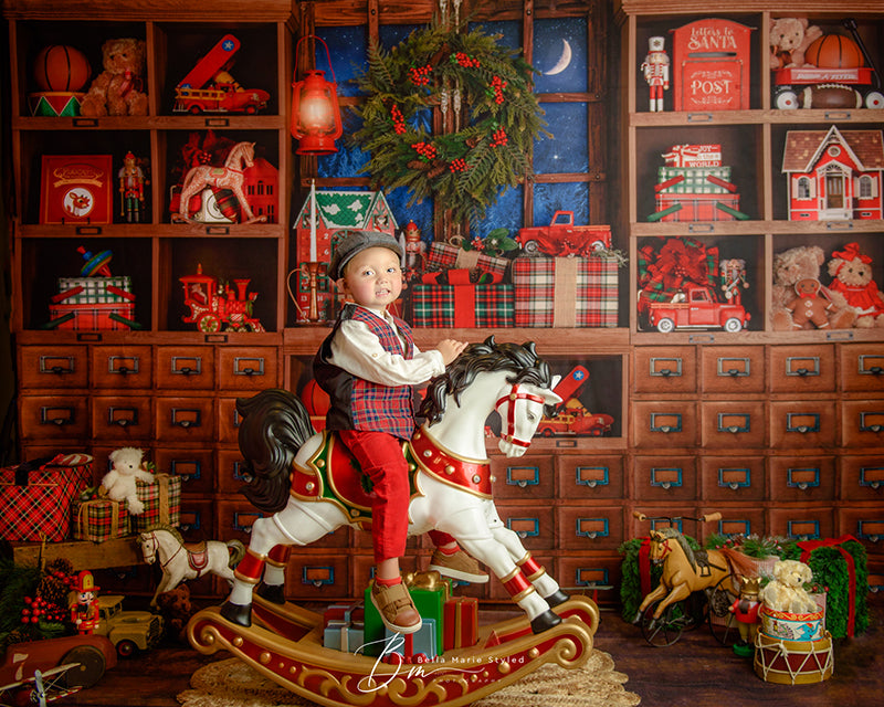 Vintage Santa's Workshop - HSD Photography Backdrops