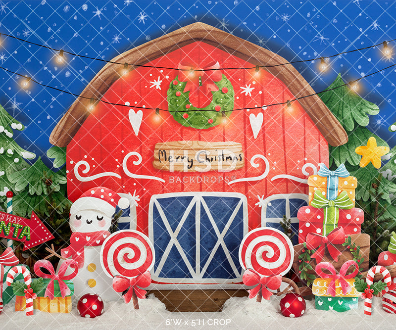 Colorful Tree Farm Barn - HSD Photography Backdrops
