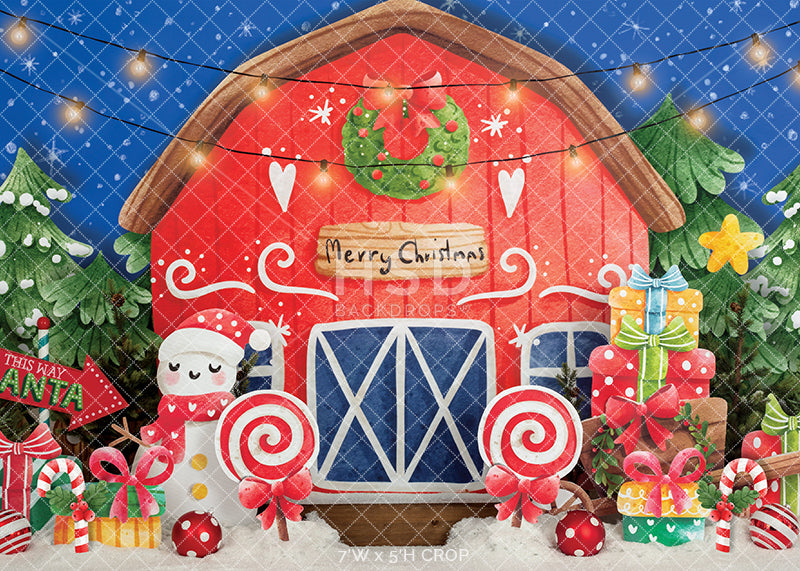 Colorful Tree Farm Barn - HSD Photography Backdrops
