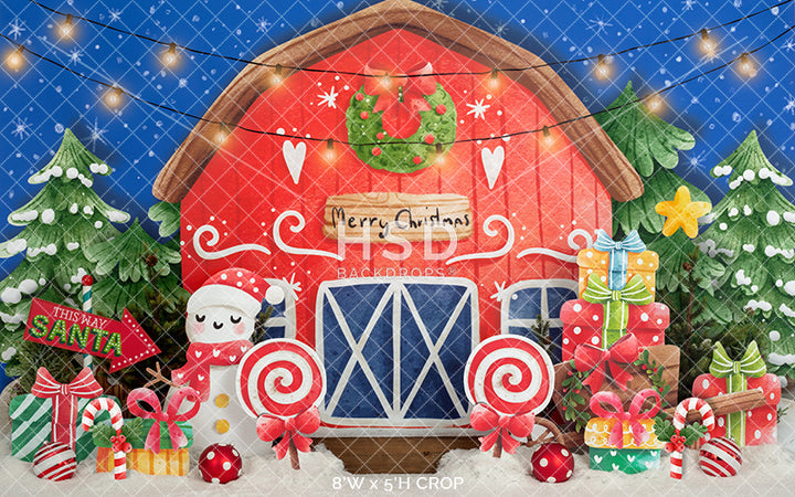 Colorful Tree Farm Barn - HSD Photography Backdrops
