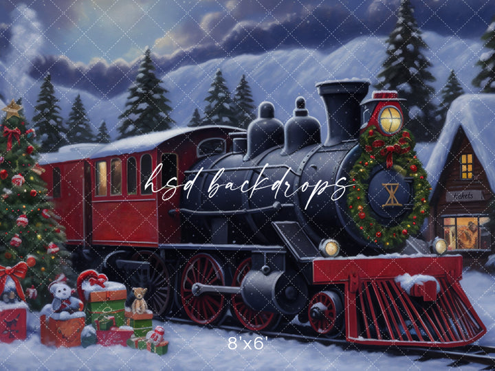 Christmas Express Train - HSD Photography Backdrops