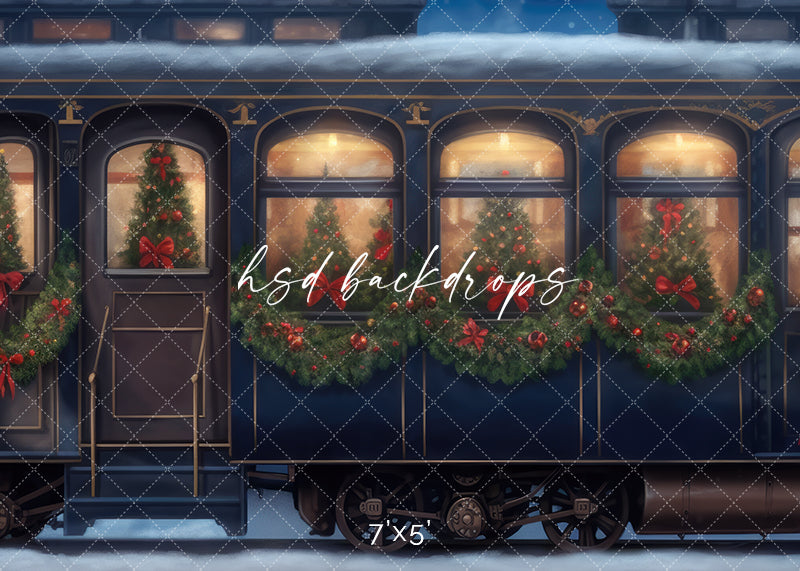 Express Train Backdrop for Christmas Studio Photography