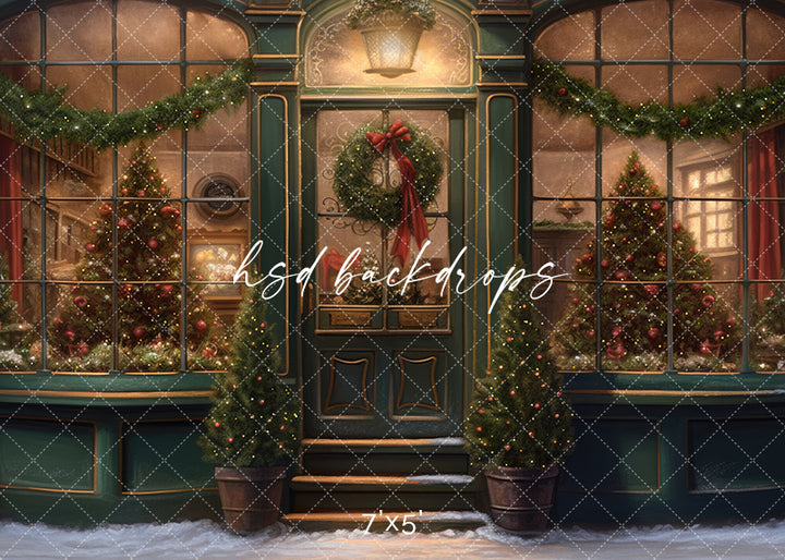 Victorian Christmas Storefront (sweep options) - HSD Photography Backdrops