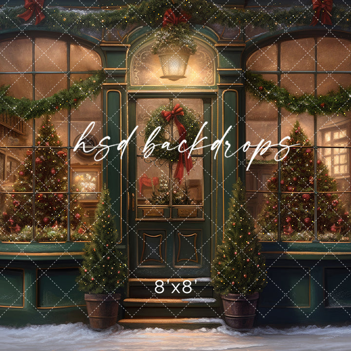 Victorian Christmas Storefront (sweep options) - HSD Photography Backdrops