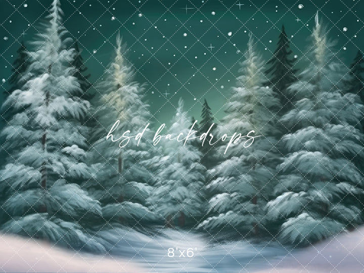 Snowy Spruce Forest - HSD Photography Backdrops