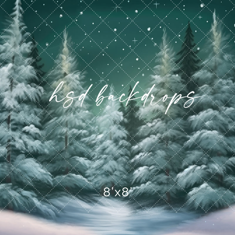 Snowy Spruce Forest - HSD Photography Backdrops