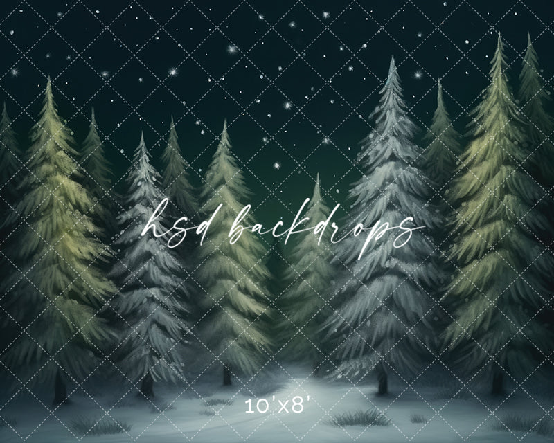 Snowy Winter Pine - HSD Photography Backdrops