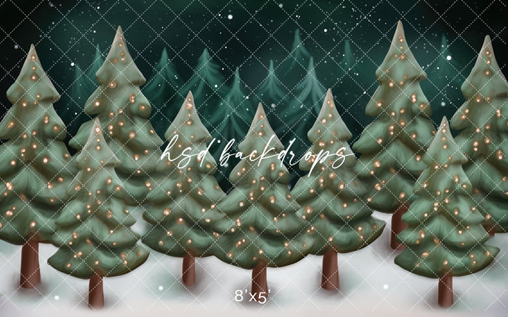 Gingerbread Trees - HSD Photography Backdrops