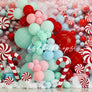Christmas Balloon Backdrop for Cake Smash Birthday Party Photos
