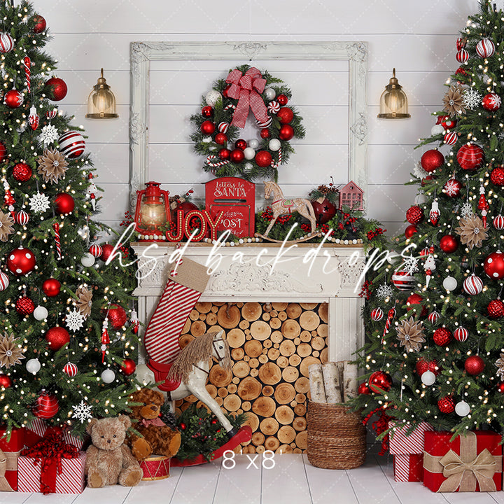 Cozy Christmas Fireplace - HSD Photography Backdrops