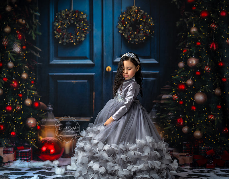 Festive Christmas Door - HSD Photography Backdrops