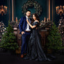 Elegant Emerald Christmas Fireplace - HSD Photography Backdrops