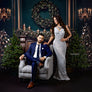 Elegant Emerald Christmas Fireplace - HSD Photography Backdrops