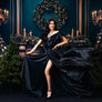 Elegant Emerald Christmas Fireplace - HSD Photography Backdrops
