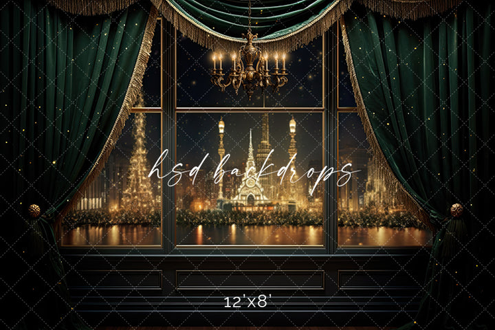 Elegant Emerald Window - HSD Photography Backdrops