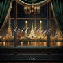 Emerald Green Elegant Christmas Window Photo Backdrop for Photography