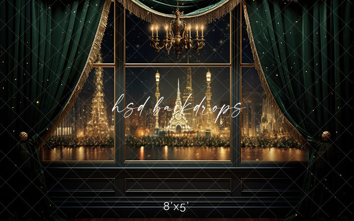 Elegant Emerald Window - HSD Photography Backdrops