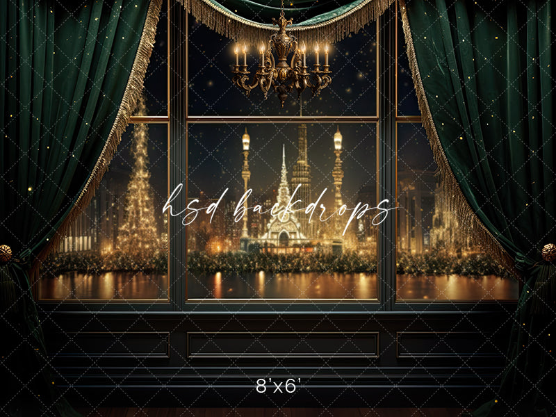 Elegant Emerald Window - HSD Photography Backdrops