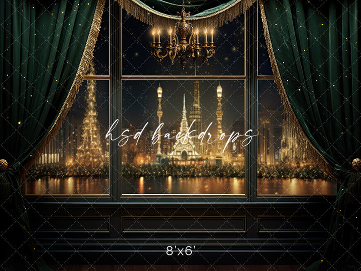 Elegant Emerald Window - HSD Photography Backdrops