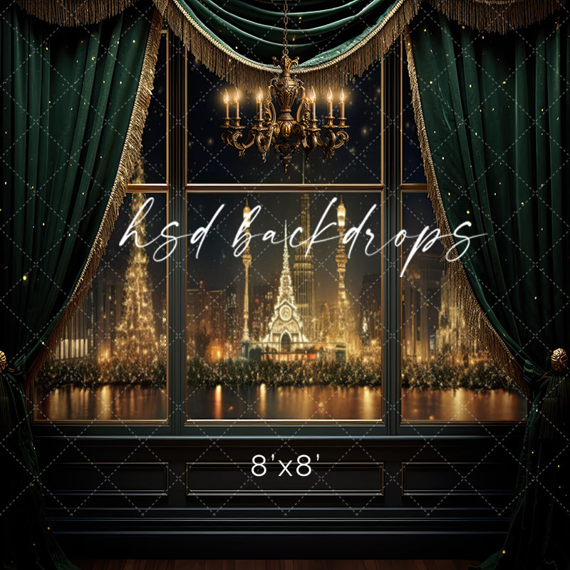 Elegant Emerald Window - HSD Photography Backdrops