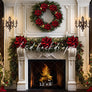 Classic Christmas Fireplace - HSD Photography Backdrops