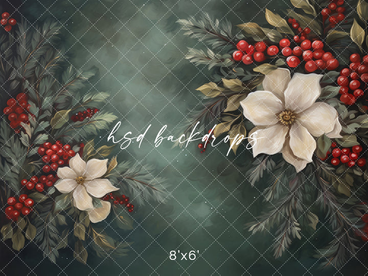 Berry Merry Blooms - HSD Photography Backdrops
