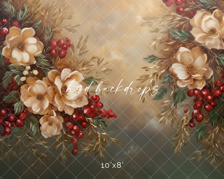 Beautiful Christmas Blooms - HSD Photography Backdrops