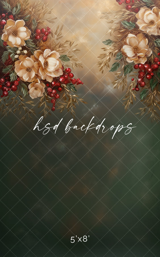 Beautiful Christmas Blooms - HSD Photography Backdrops