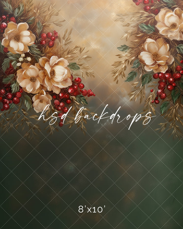 Beautiful Christmas Blooms - HSD Photography Backdrops
