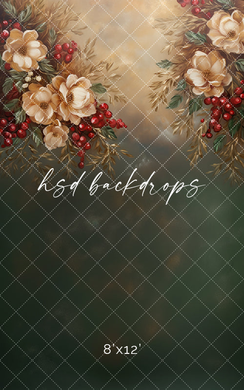 Beautiful Christmas Blooms - HSD Photography Backdrops