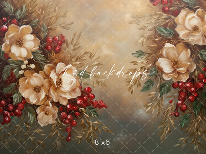 Beautiful Christmas Blooms - HSD Photography Backdrops