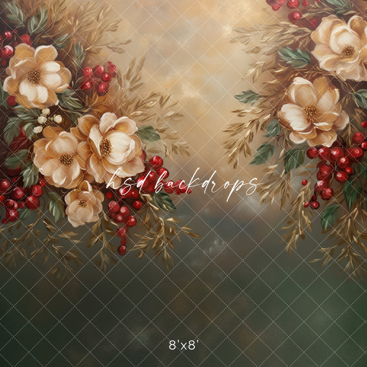 Beautiful Christmas Blooms - HSD Photography Backdrops