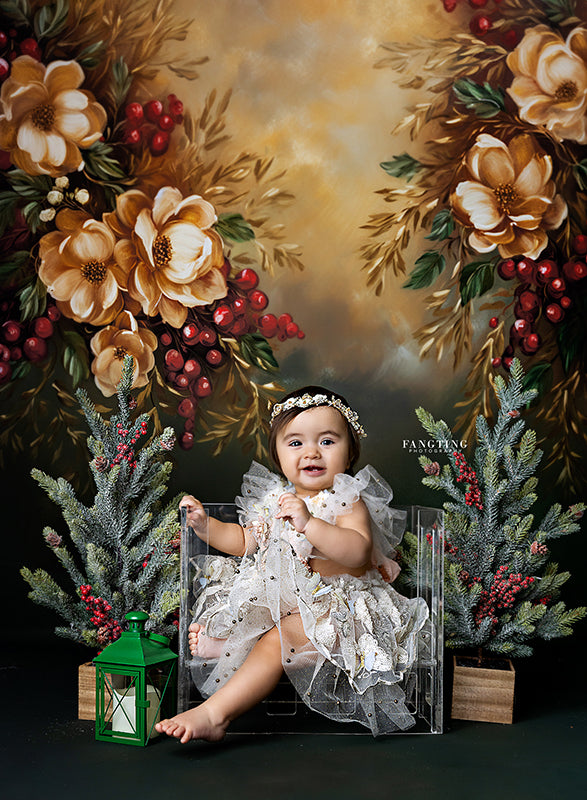 Beautiful Christmas Blooms - HSD Photography Backdrops