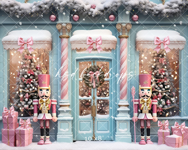 Pretty Posh Christmas Store Front - HSD Photography Backdrops