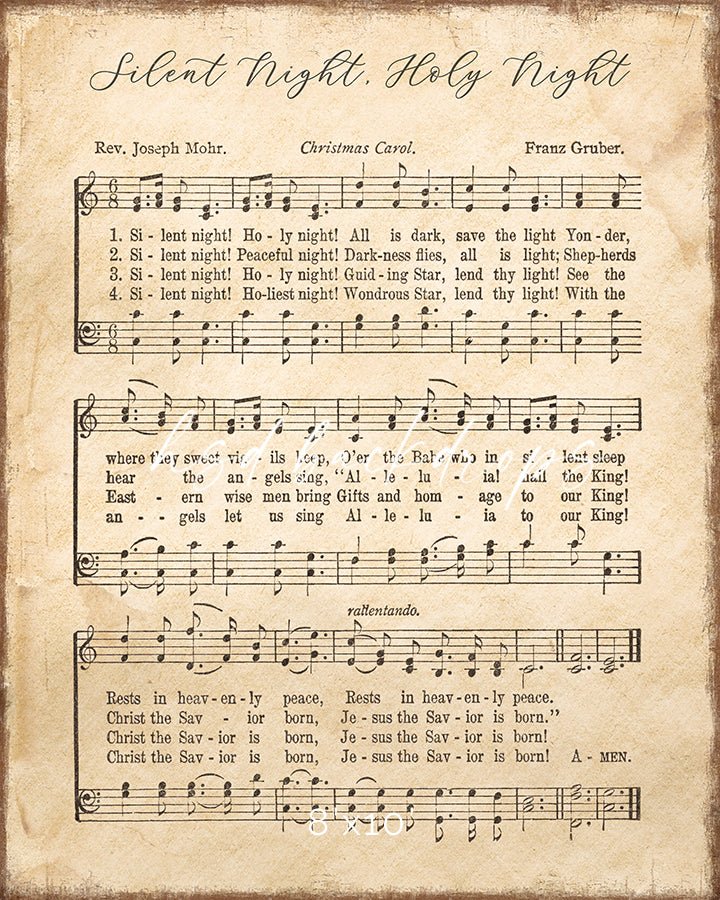 Silent Night Christmas Hymn - HSD Photography Backdrops