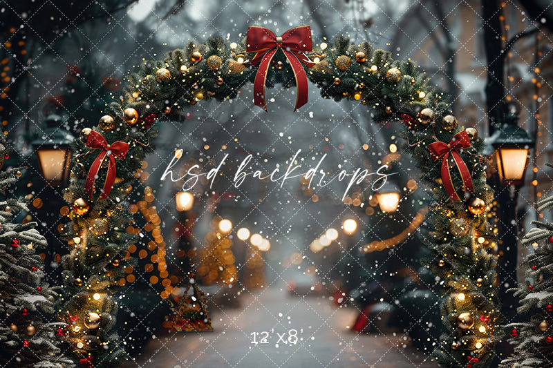 Christmas Sidewalk Stroll - HSD Photography Backdrops