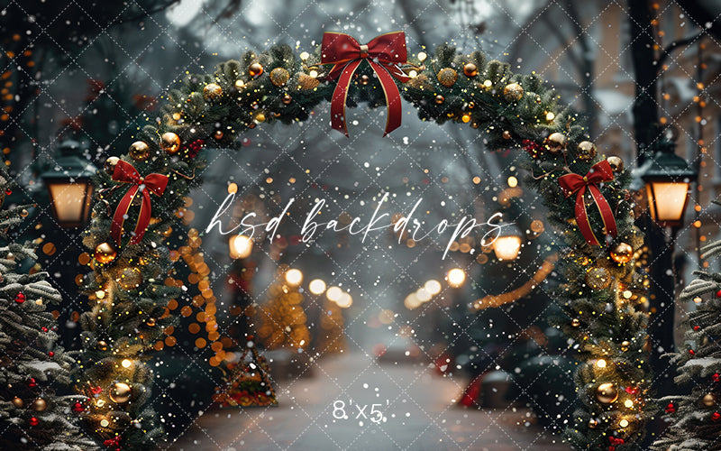 Christmas Sidewalk Stroll - HSD Photography Backdrops