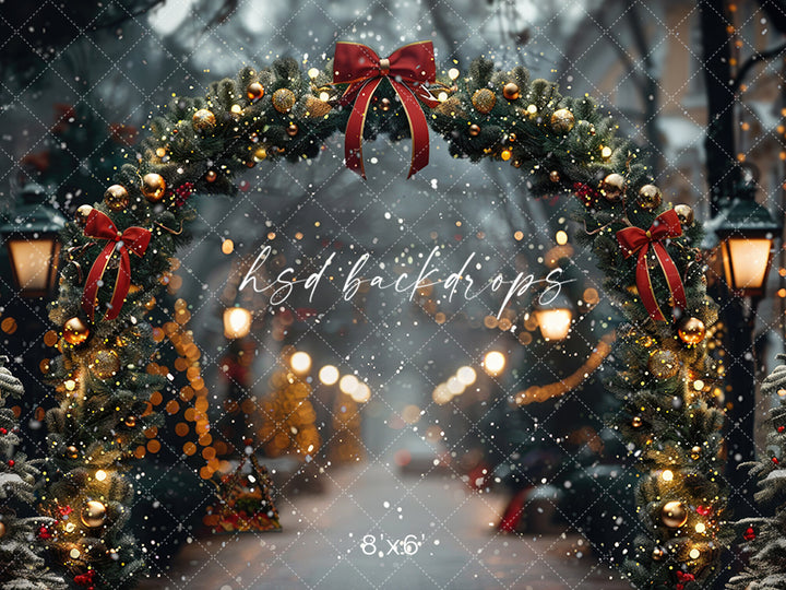 Christmas Sidewalk Stroll - HSD Photography Backdrops